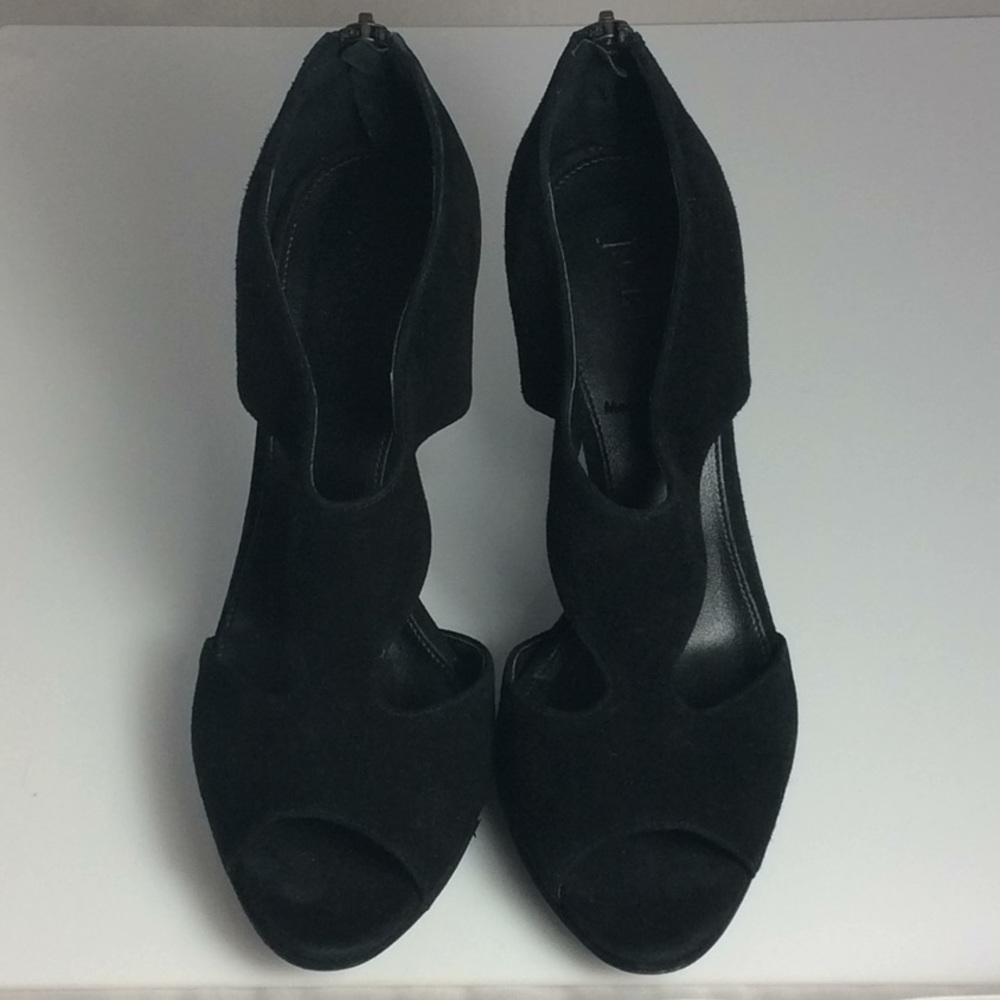 Size 8 J.Crew black suede heeled sandal